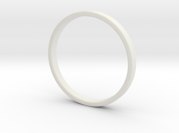 Ring For Cynthia size 7.5 2mm Wide 1.2mm Thick in White Natural Versatile Plastic