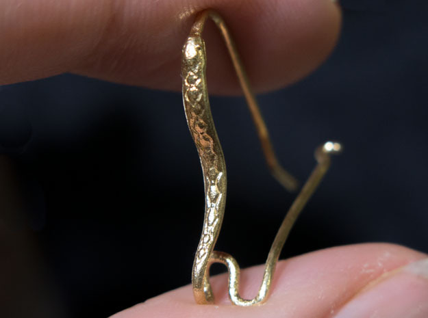 Earring Hooks 1, Snake in Natural Brass