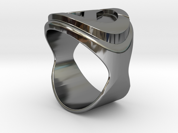 Overwatch logo ring in Fine Detail Polished Silver