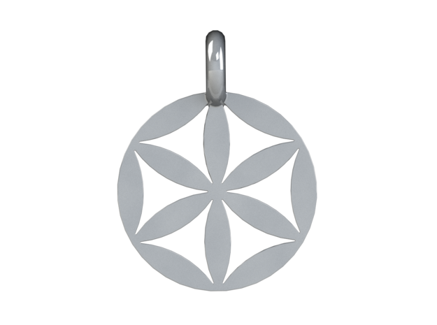 Flower of Life Pendant in Polished Silver