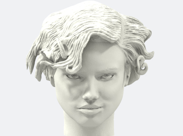 Adriana Lima Female Model Head Sculpt in Black Natural Versatile Plastic