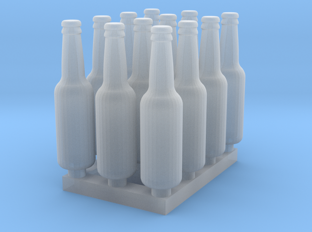 Beer Bottle LongNeck 330ml- 1:24 12ea Ver 2 in Tan Fine Detail Plastic