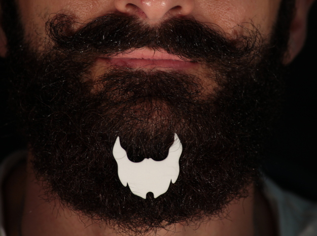 Beard icon for beard - front wearing in White Natural Versatile Plastic