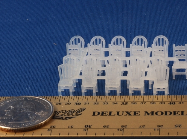 HO Scale Assorted Chairs in Gray Fine Detail Plastic