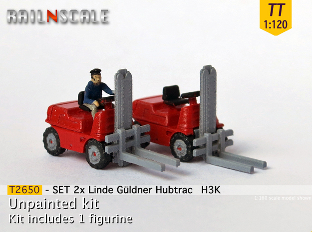 SET 2x Linde Güldner Hubtrac H3K (TT 1:120) in Tan Fine Detail Plastic