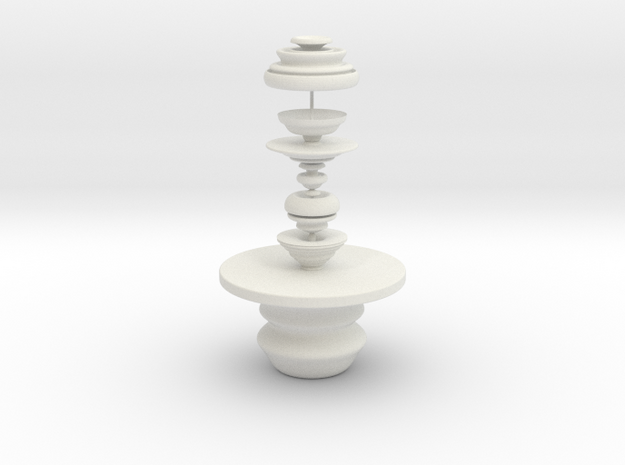 Table And Sculpture in White Natural Versatile Plastic