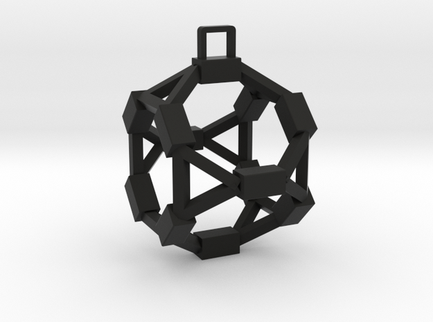Pentagon Rectangular Pendant in Black Natural Versatile Plastic