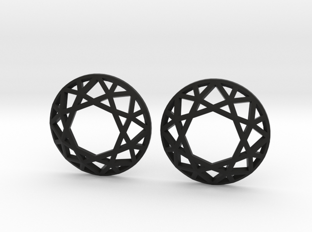 Diamond Wireframe Top Earrings in Black Natural Versatile Plastic