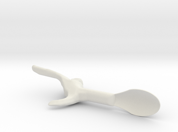 Right Hand Large Spoon in White Natural Versatile Plastic