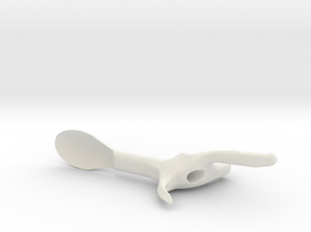 Left Hand Small Spoon in White Natural Versatile Plastic