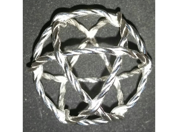 Twisted Crystal (Tensor Field Generator) in Polished Silver