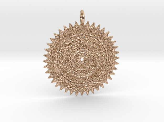 Looking at the Sun Pendant in 14k Rose Gold Plated Brass