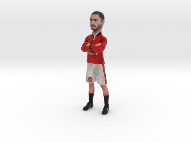 Eric Cantona with folded arms in Manchester United in Full Color Sandstone