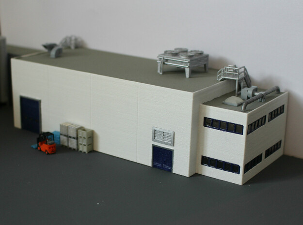 N Scale Industrial Building With Office in White Natural Versatile Plastic