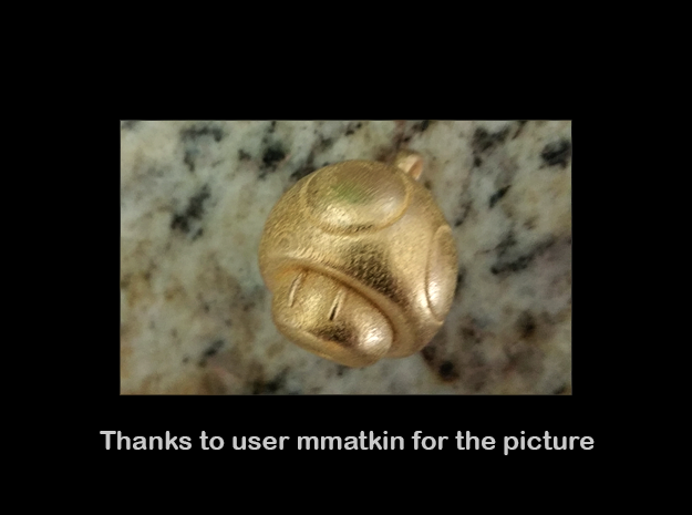 1UP Mushroom pendant in Polished Gold Steel