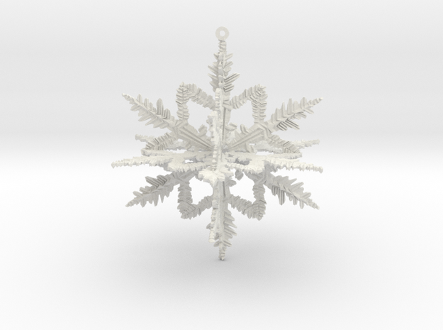 Snowflake , Christmas ball  in White Natural Versatile Plastic