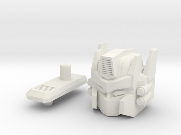  Truck Robot HEAD in White Natural Versatile Plastic