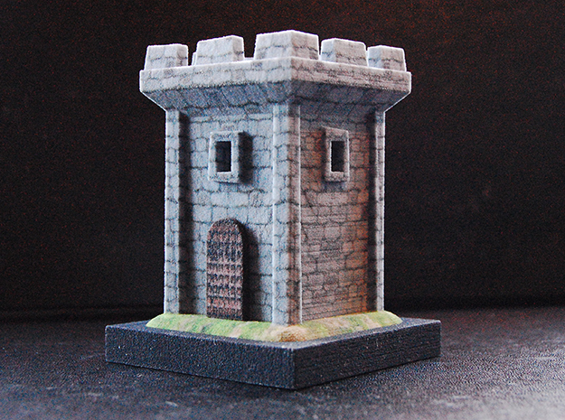 Medieval Tower in Full Color Sandstone