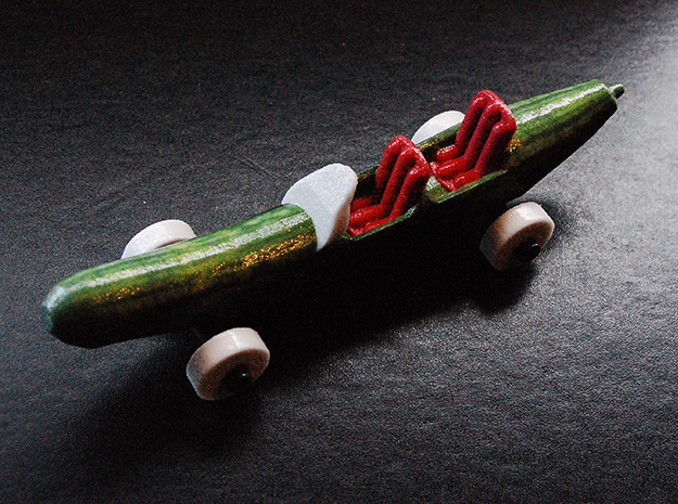 Cucumber Car - Large in Glossy Full Color Sandstone