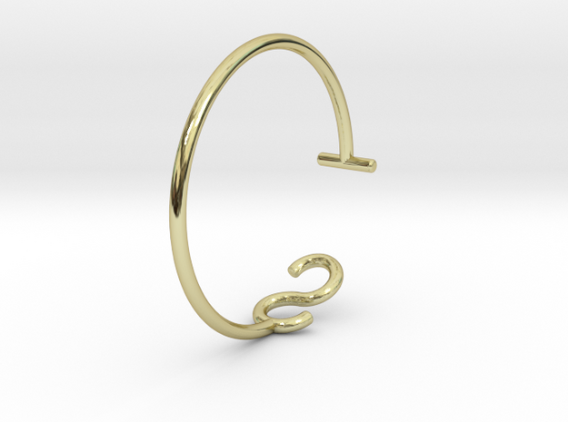 S & T Letter Series - Ring 17.3 mm in 18k Gold Plated Brass