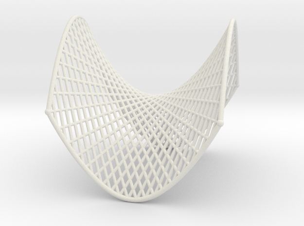 Hyperbolic Paraboloid Ruled Thin in White Natural Versatile Plastic