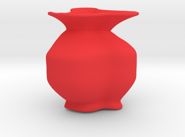 Wide lip vase in Red Processed Versatile Plastic