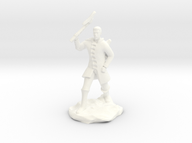 Human Ranger With Axe in White Processed Versatile Plastic