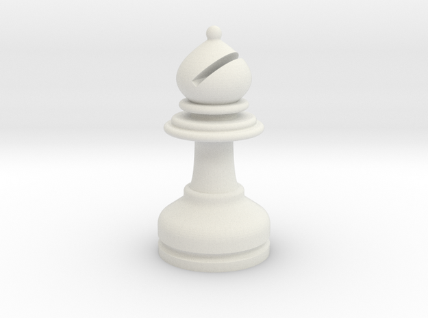MILOSAURUS Chess LARGE Staunton Bishop in White Natural Versatile Plastic