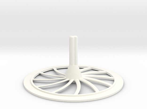 Turbine Hubcap--RH in White Processed Versatile Plastic