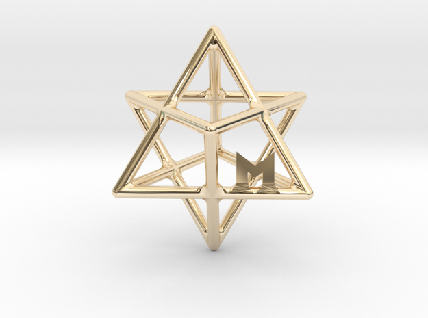MILOSAURUS Tetrahedral 3D Star of David Pendant in 14K Yellow Gold