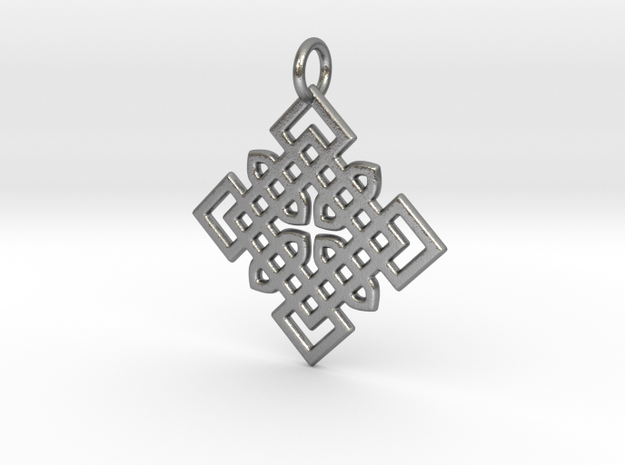 Celtic Cross Pattern Pendant in Natural Silver