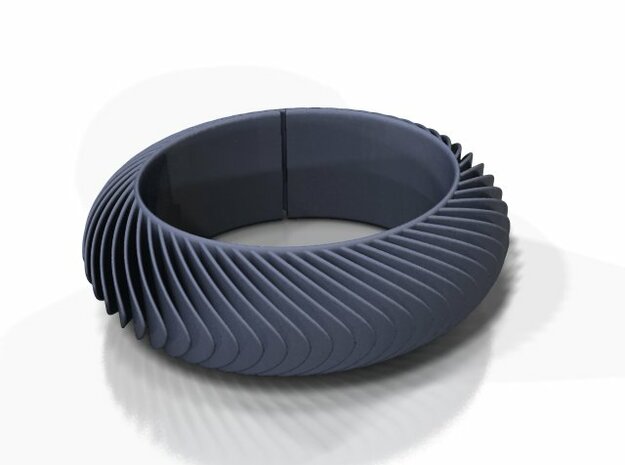 Blaadjesarmband / Leaves bracelet in Black Natural Versatile Plastic: Medium