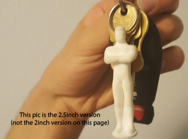 Humanoid Robot Gort Likeness Keychain 1 in White Processed Versatile Plastic