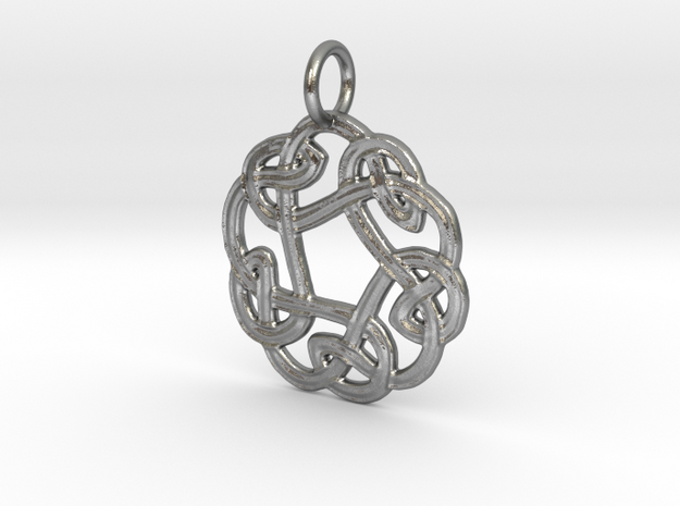 Celtic Circle Knot Pendant (small) in Natural Silver