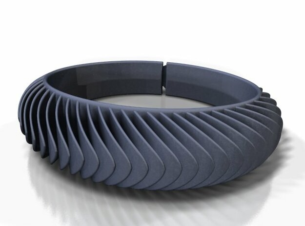 Blaadjesarmband-taps / Leaves bracelet tapered in Black Natural Versatile Plastic: Medium