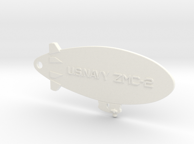 ZMC-2 Navy Blimp Keyfob in White Processed Versatile Plastic
