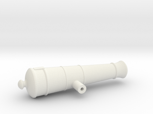 1:24 12-pounder Short cannon in White Natural Versatile Plastic