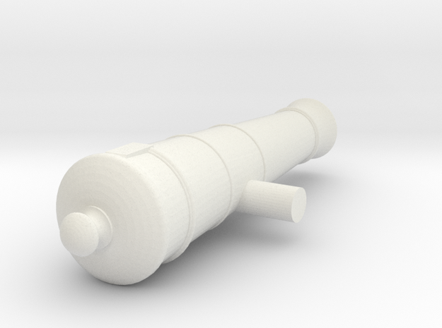 1:24 6 lb Short Cannon in White Natural Versatile Plastic