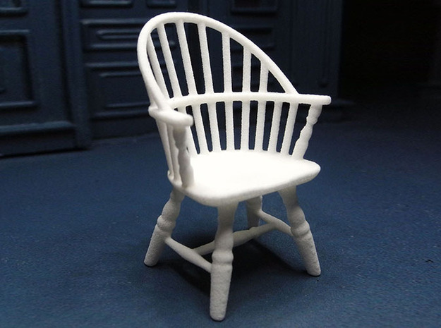 1:24 Sack Back Windsor Chair in White Natural Versatile Plastic