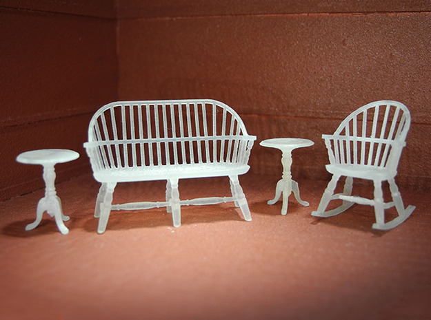 1:48 Windsor Sitting Room Set in Smooth Fine Detail Plastic