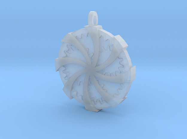 Wrapped Cog Pendant in Smoothest Fine Detail Plastic