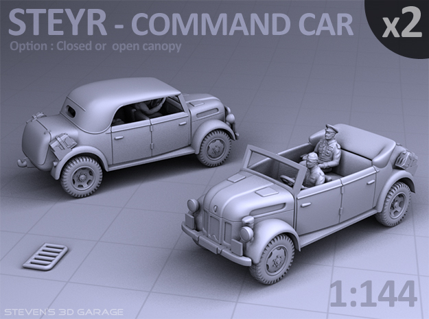 STEYR COMMAND CAR - (2 pack) in Smooth Fine Detail Plastic