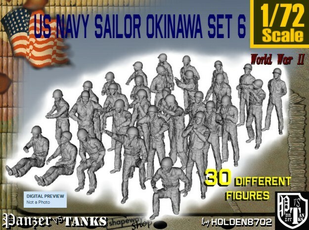 1/72 US Navy Okinawa Set 6 in Tan Fine Detail Plastic