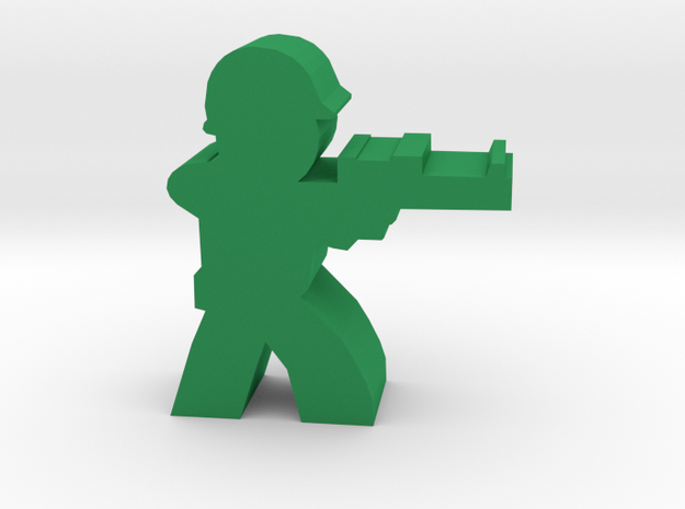 Game Piece, WW2 Allied Sniper in Green Processed Versatile Plastic