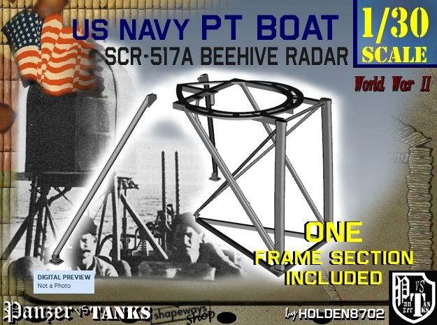 1-30 PT Boat Beehive Radar Frame in Tan Fine Detail Plastic