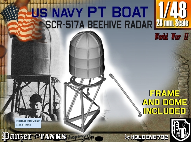 1-48 PT Boat Beehive Radar SET in Tan Fine Detail Plastic