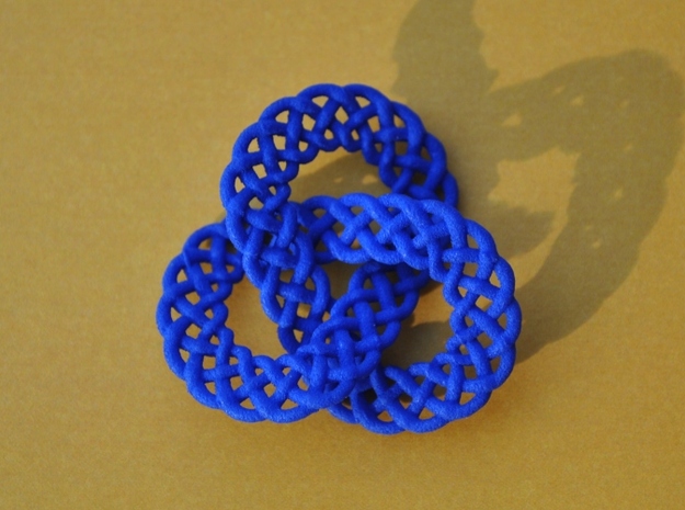 Celtic Knot Trefoil Pendant in Blue Processed Versatile Plastic