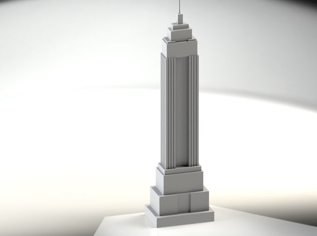 Empire State Building Model (1/2000) in White Processed Versatile Plastic