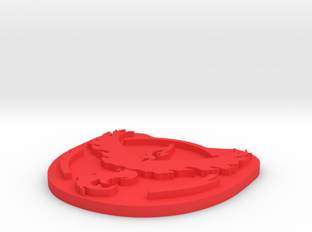 Team Valor Badge in Red Processed Versatile Plastic