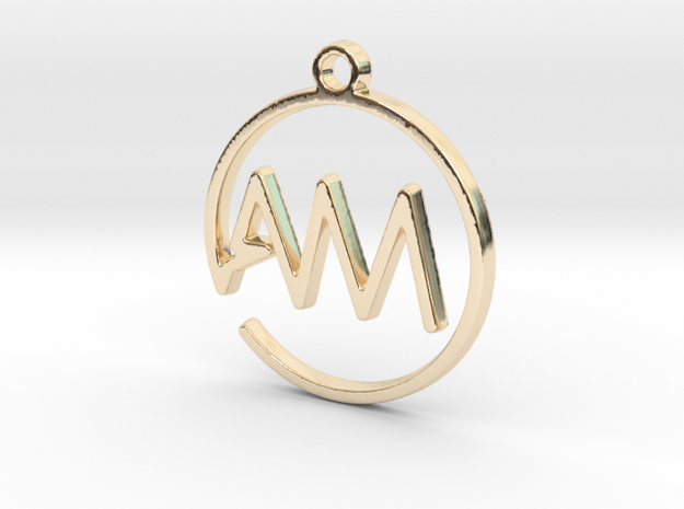 A & M Monogram Pendant in 14k Gold Plated Brass